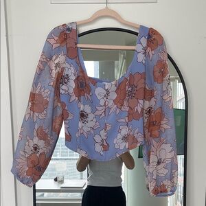 Wilfred Blue and Brown Floral Blouse